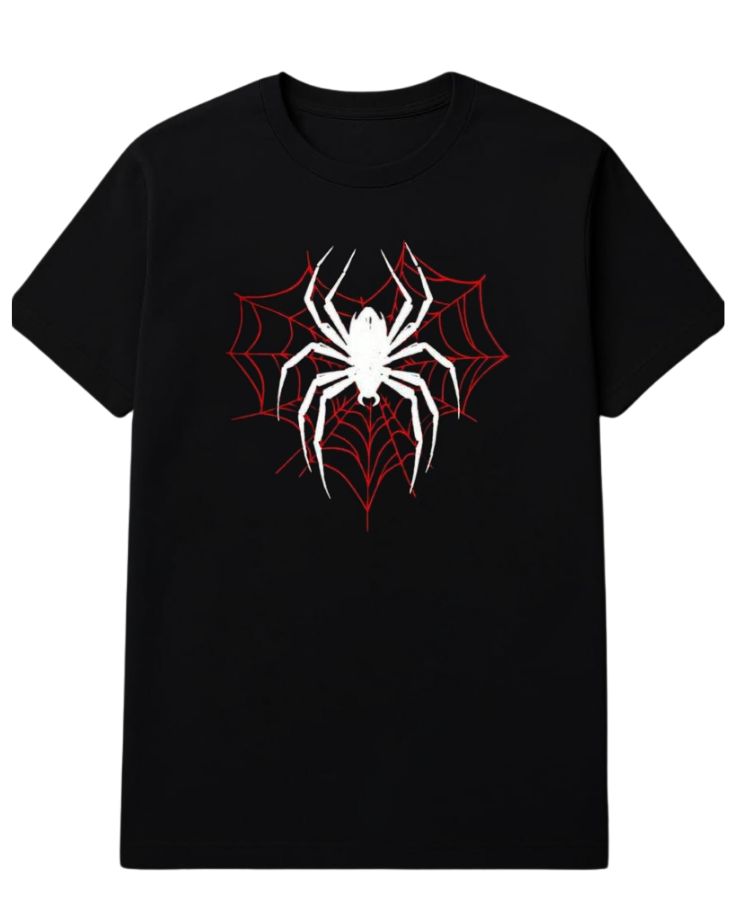 Round Neck Short sleeve T-shirt-Spider Web