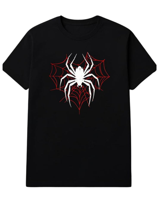 Round Neck Short sleeve T-shirt-Spider Web